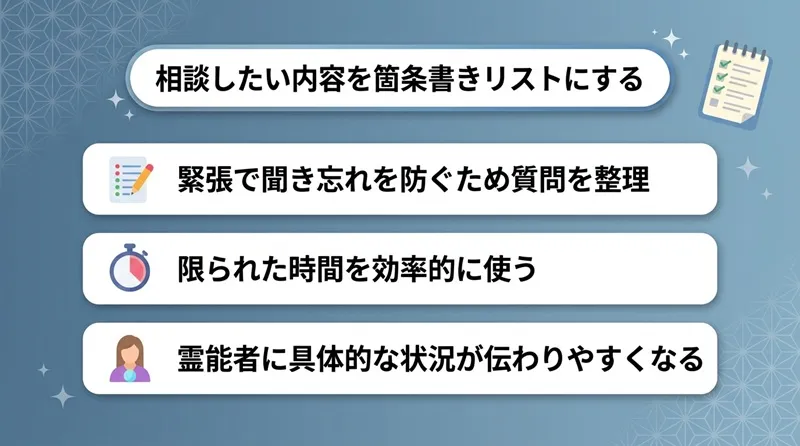 相談したい内容を箇条書きリストにする